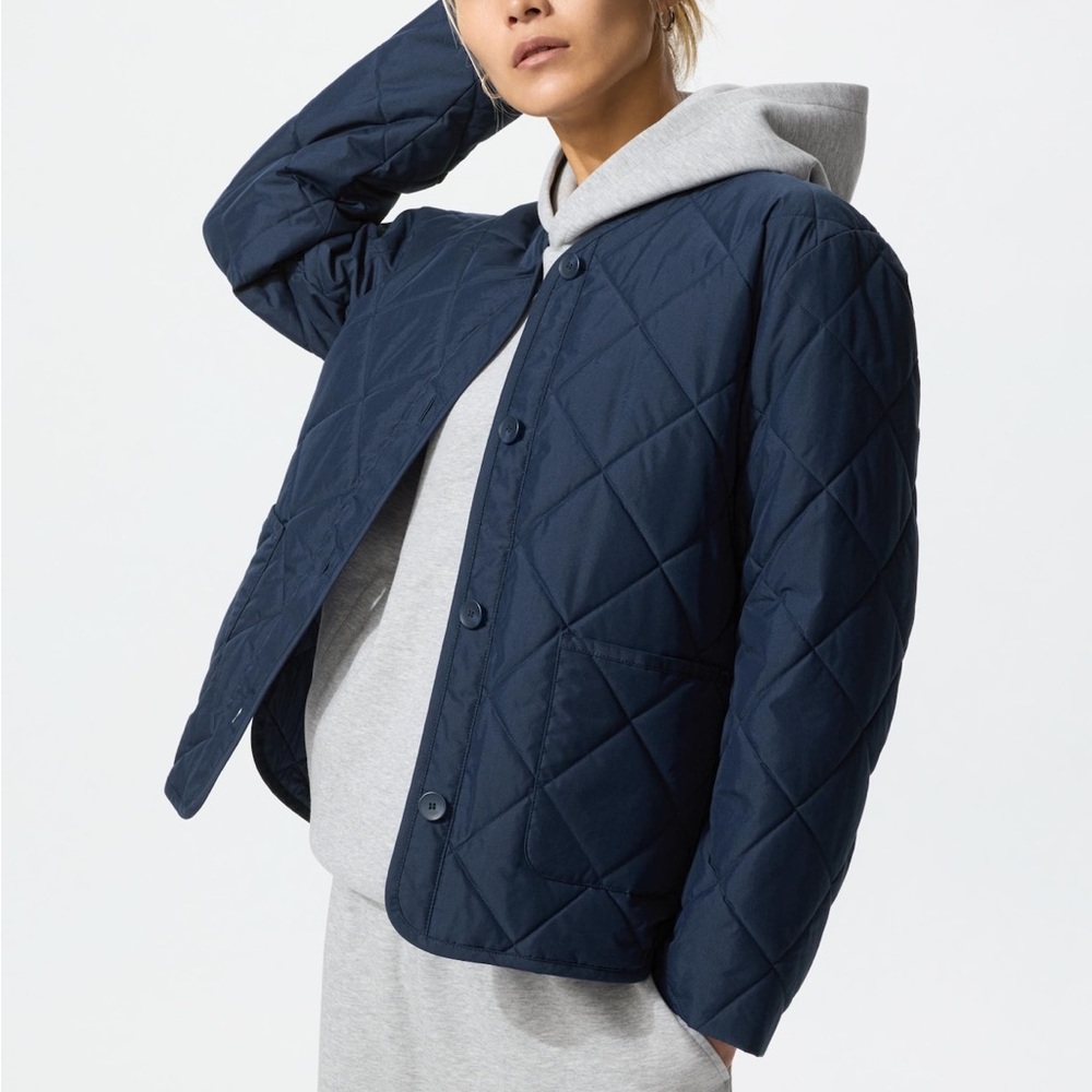 Uniqlo PuffTech Quilted Jacket in Navy Blue